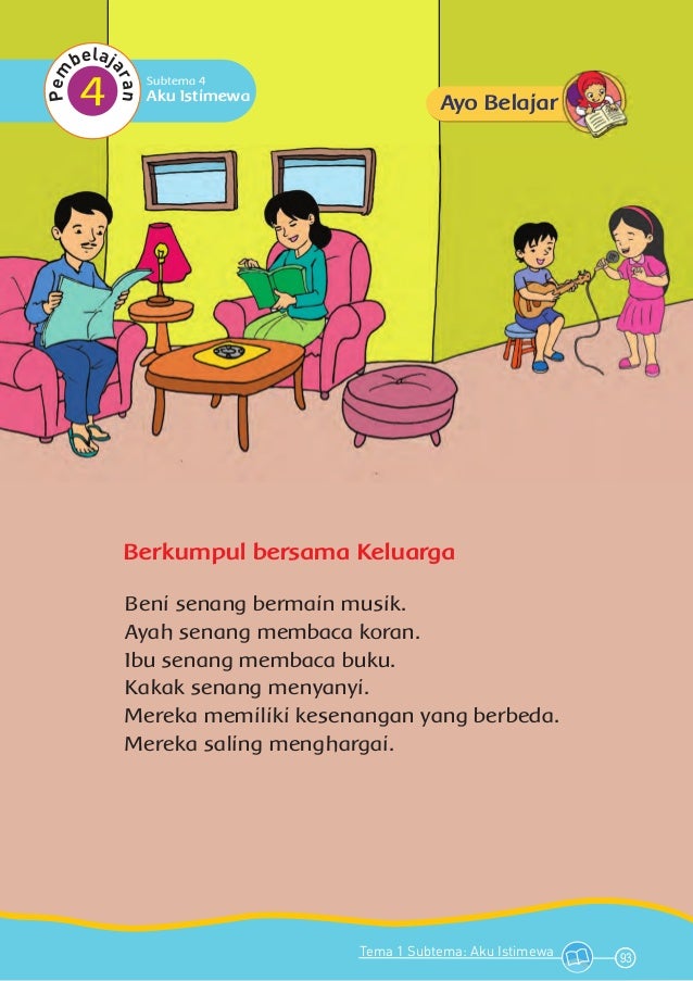 Tema 1  diriku  kurikulum 2013 buku siswa bse kelas  1  sd 