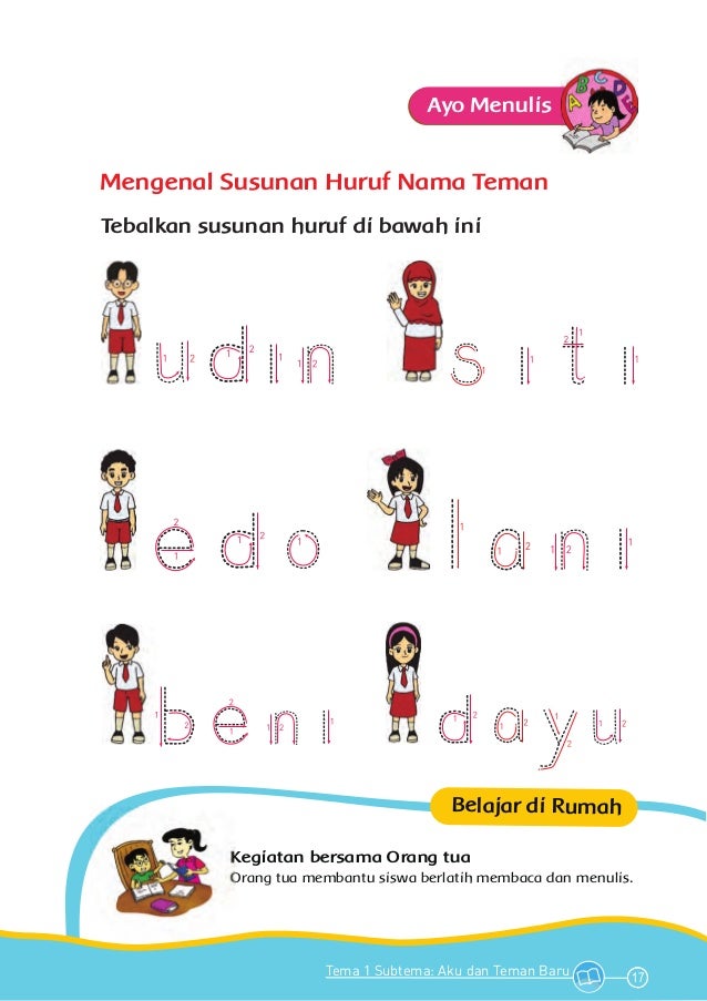 Tema 1, diriku (kelas 1)