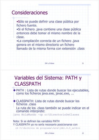 Tema 1 el entorno de desarrollo de java | PDF