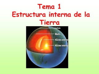 Tema 1
Estructura interna de la
Tierra
 
