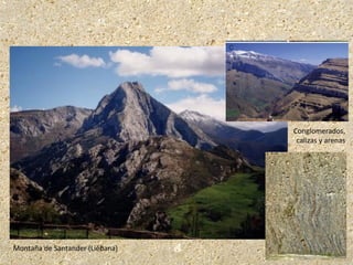 Montaña de Santander (Liébana)
Conglomerados,
calizas y arenas
 