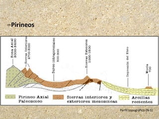 Perfil topográfico (N-S)
–Pirineos
 