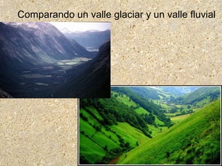 Comparando un valle glaciar y un valle fluvial
 