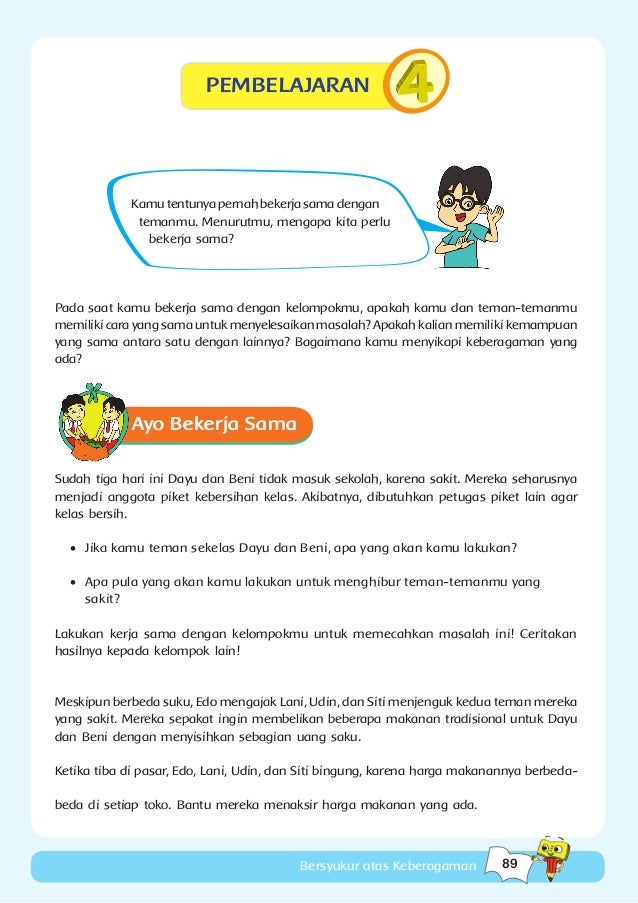 Tema 1 Indahnya Kebersamaan Kurikulum 2013 Bse Kelas 4 Sd Buku Siswa