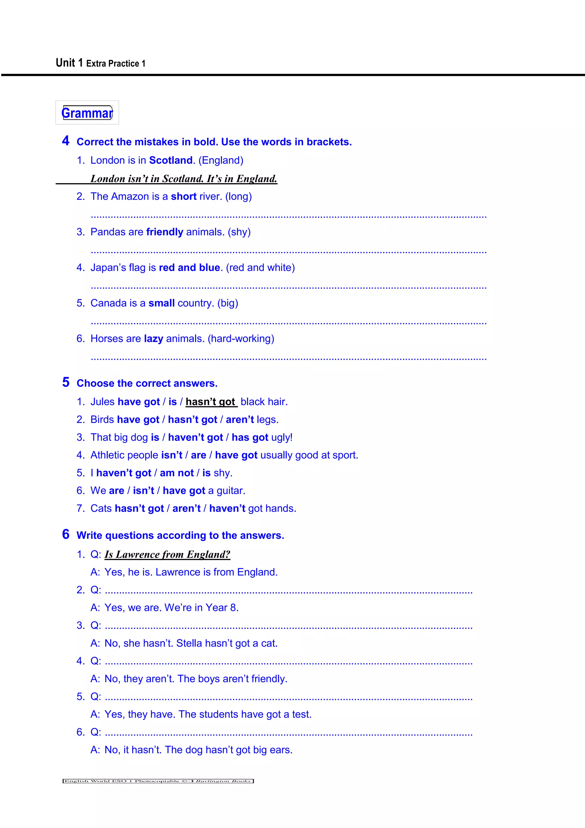Tema 1 ingles 1º eso | PDF