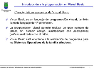 Tema 1 introduccion a la programacion en visual basic | PDF