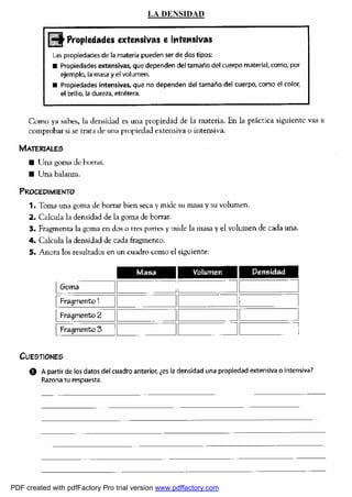 LA DENSIDAD 
PDF created with pdfFactory Pro trial version www.pdffactory.com 
