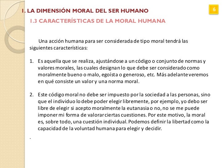 La dimensión moral del ser humano