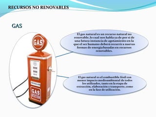 GASGAS
RECURSOS NO RENOVABLESRECURSOS NO RENOVABLES
 