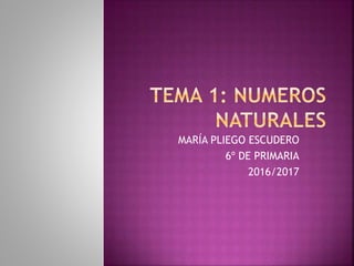 MARÍA PLIEGO ESCUDERO
6º DE PRIMARIA
2016/2017
 