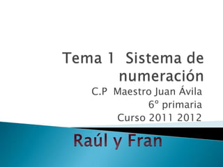 C.P Maestro Juan Ávila
          6º primaria
    Curso 2011 2012
 