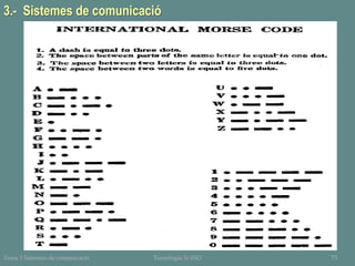 Tema 1 Sistemes de comunicació Tecnologia 3r ESO 73
3.- Sistemes de comunicació
 