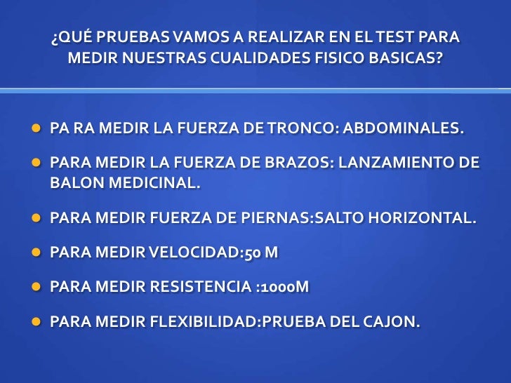 Tema 1 test de condicion fisica.Explicacion