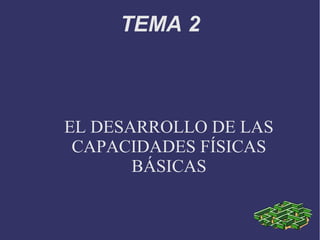 TEMA 2



EL DESARROLLO DE LAS
 CAPACIDADES FÍSICAS
       BÁSICAS
 