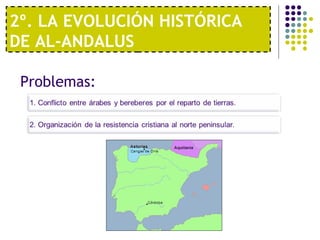 2º. LA EVOLUCIÓN HISTÓRICA
DE AL-ANDALUS
Problemas:
 
