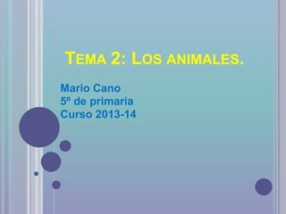 TEMA 2: LOS ANIMALES.
Mario Cano
5º de primaria
Curso 2013-14

 