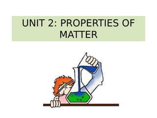 UNIT 2: PROPERTIES OF 
MATTER 
 