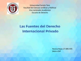 Universidad Fermín Toro
Facultad de Ciencias Jurídicas y Políticas
Vice rectorado Académico
Escuela de Derecho
Yessica Rojas 27.085.935
SAIA A DIP
 