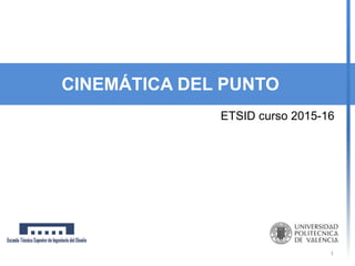 CINEMÁTICA DEL PUNTO
ETSID curso 2015-16
1
 