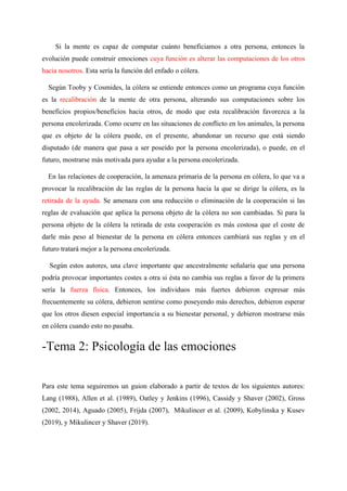Apuntes todos los temas Emoción Psicología | DOCX