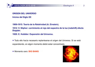 TEMA 2.pdf Geología. La tierra en el Universo. | PDF