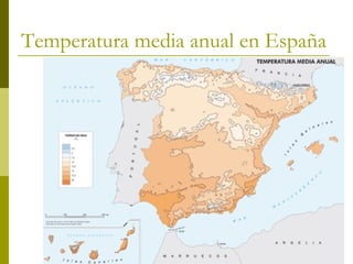 Temperatura media anual en España 