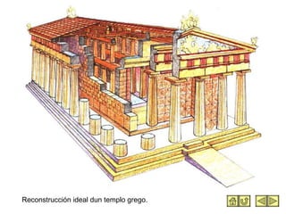 Reconstrucción ideal dun templo grego. 