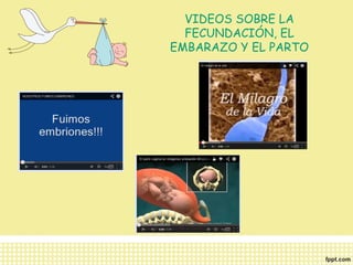 VIDEOS SOBRE LA 
FECUNDACIÓN, EL 
EMBARAZO Y EL PARTO 
 