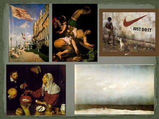 PESO VISUAL     Es la capacidad que poseen los objetos para llamar la atención mas que otros.Para aumentar el peso visual, los pintores utilizan ciertas técnicas: