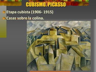 CUBISMO. PICASSO
Etapa cubista (1906- 1915)
Casas sobre la colina.
 