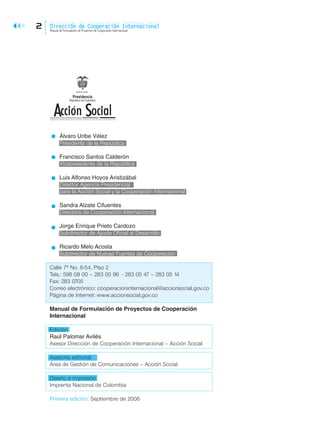 Manual para Formulación de Proyectos de Cooperación Internacional | PDF