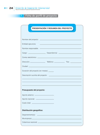 Manual para Formulación de Proyectos de Cooperación Internacional | PDF