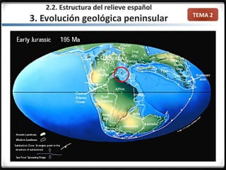 TEMA 2
2.2. Estructura del relieve español
3. Evolución geológica peninsular
 