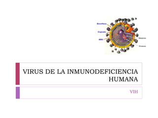 VIRUS DE LA INMUNODEFICIENCIA
HUMANA
VIH
 
