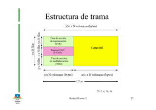 Redes III tema 2 27
Estructura de trama
 