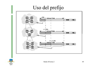 Redes III tema 2 49
Uso del prefijo
 