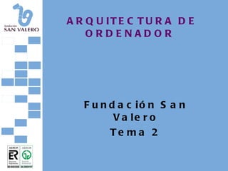 ARQUITECTURA DE ORDENADOR Fundación San Valero Tema 2 
