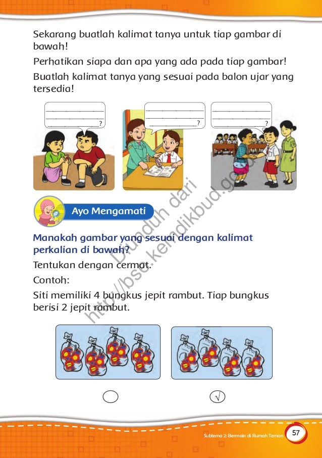 Tema 2 Bermian Di Lingkunganku Buku Siswa 1