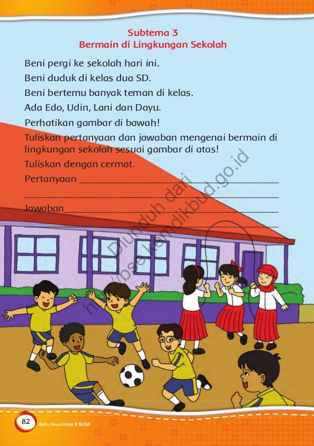 Tema 2 bermian di lingkunganku buku siswa 1 