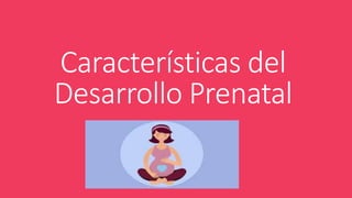 Características del
Desarrollo Prenatal
 
