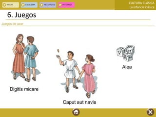 CULTURA CLÁSICA
La infancia clásica
6. Juegos
 