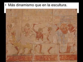 • Más dinamismo que en la escultura.
 