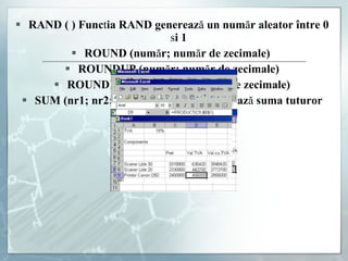 utilizarea functiilor in Excel | PPT