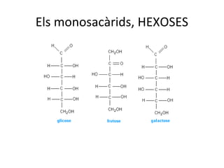 Els monosacàrids, HEXOSES
 