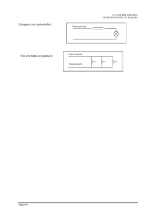 I.E.S. DOCTOR MARAÑÓN
                              DEPARTAMENTO DE TECNOLOGÍA


Lámpara con conmutador:




 Tres enchufes en paralelo:




Página 9
 