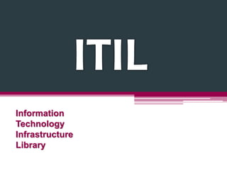 Information
Technology
Infrastructure
Library
 