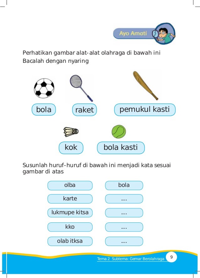 Tema 2, kegemaranku (kelas 1)