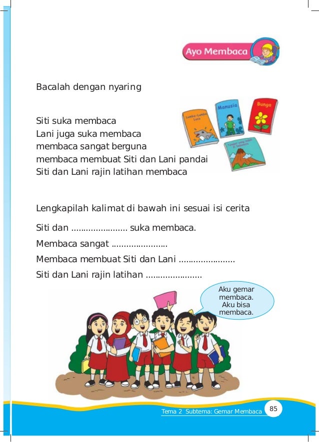 Tema 2 Kegemaranku Kelas 1