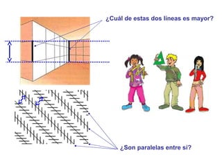 ¿Cuál de estas dos líneas es mayor?
¿Son paralelas entre sí?
 
