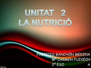 FABRICIO BANCHÓN MEDINA
Mº CARMEN FUIXECH
2º ESO A1
 